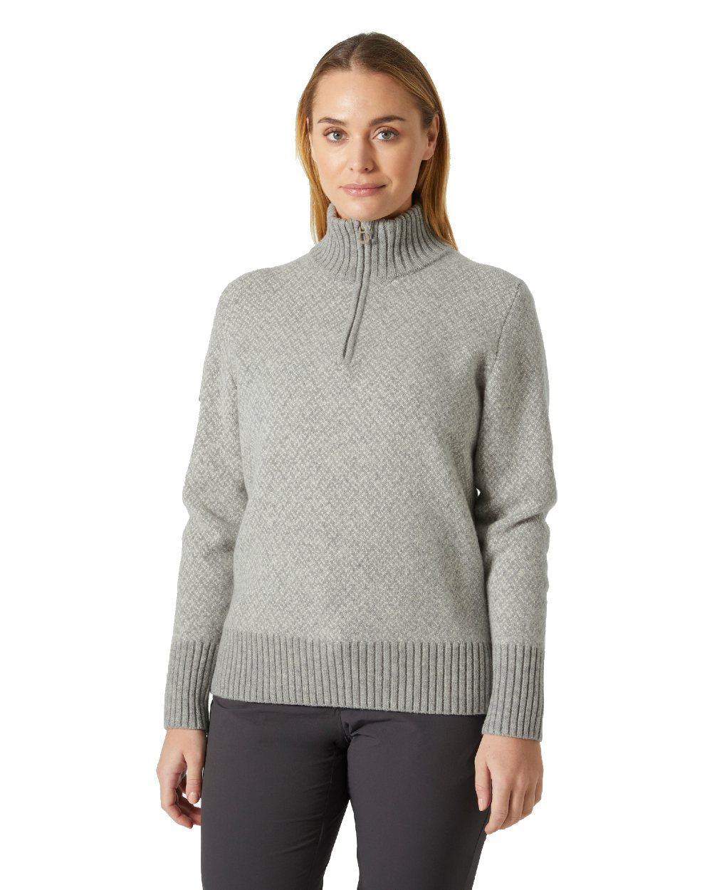 Terrazzo coloured Helly Hansen Womens Arctic Iceland Knit Sweater on white background 