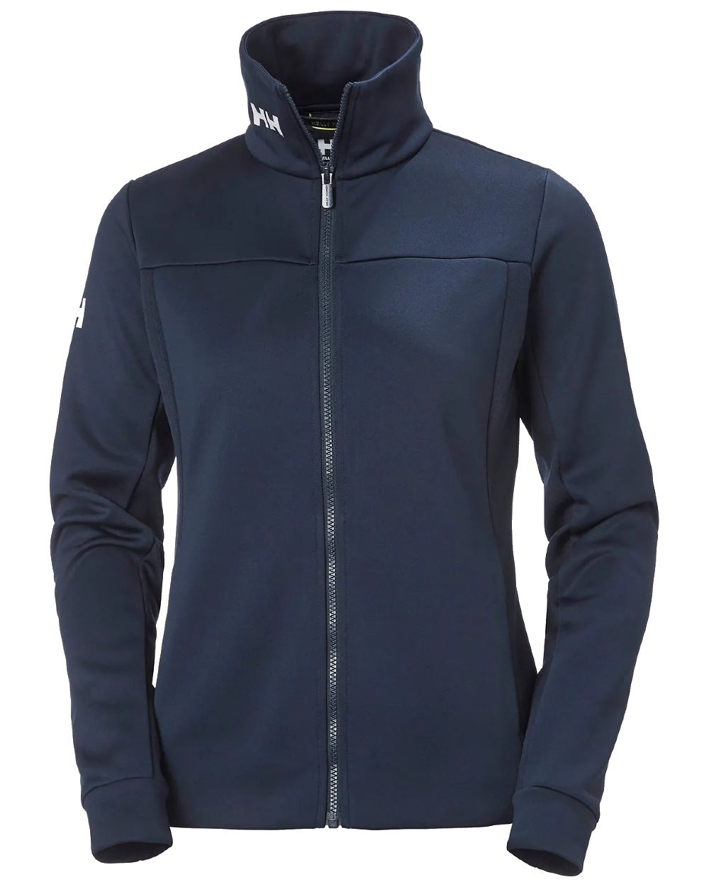 Navy coloured Helly Hansen Womens Crew Fleece Jacket on white background