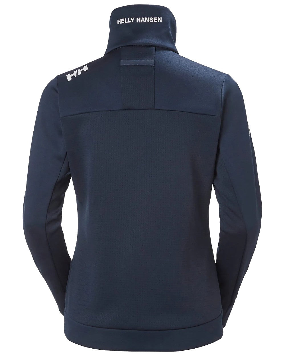 Navy coloured Helly Hansen Womens Crew Fleece Jacket on white background