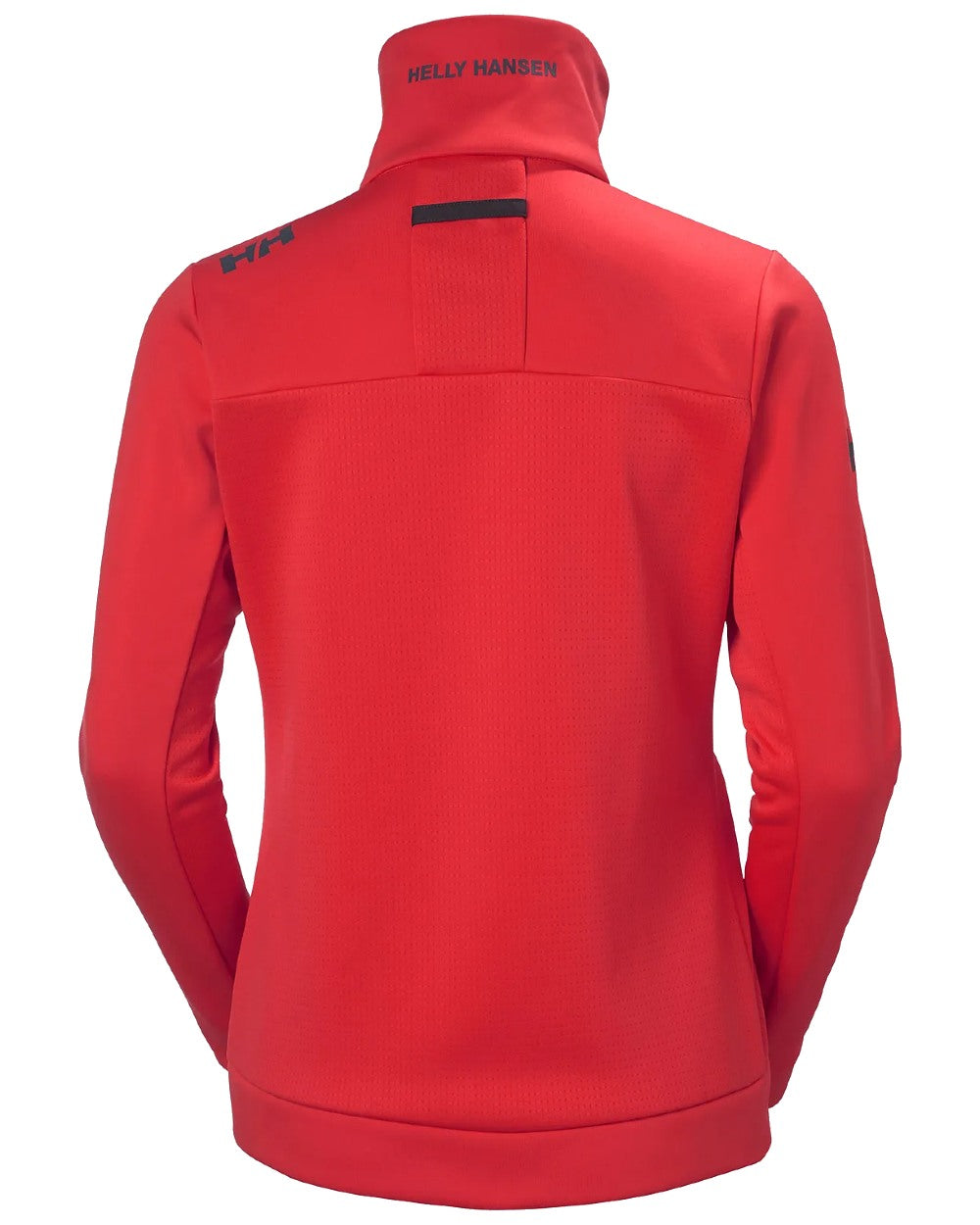 Red coloured Helly Hansen Womens Crew Fleece Jacket on white background
