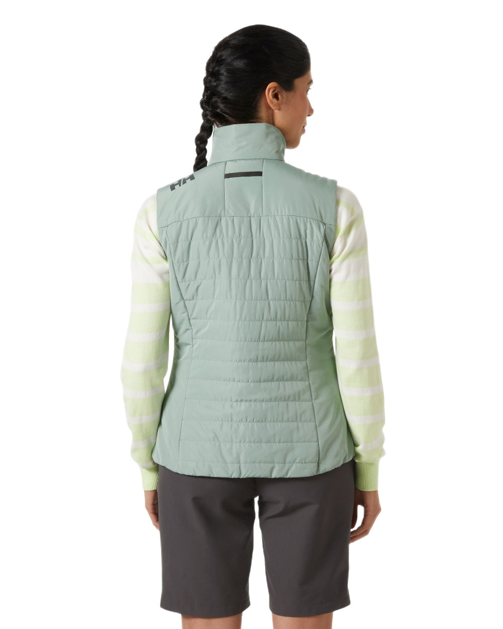 Eucalyptus Coloured Helly Hansen Womens Crew Insulated Vest 2.0 on White Background