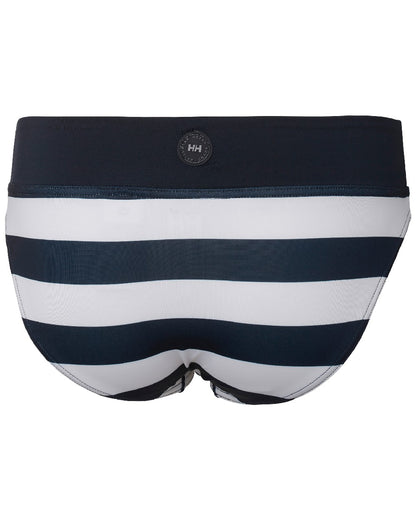Navy Stripe coloured Helly Hansen Womens HP Bikini Bottom on white background 