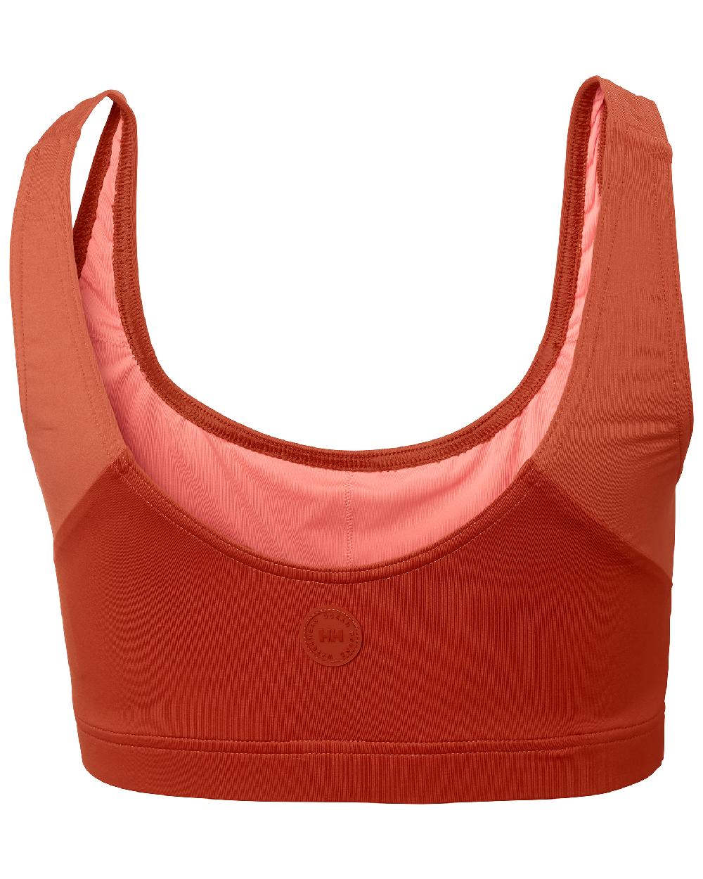 Terracotta coloured Helly Hansen Womens HP Bikini Top on white background