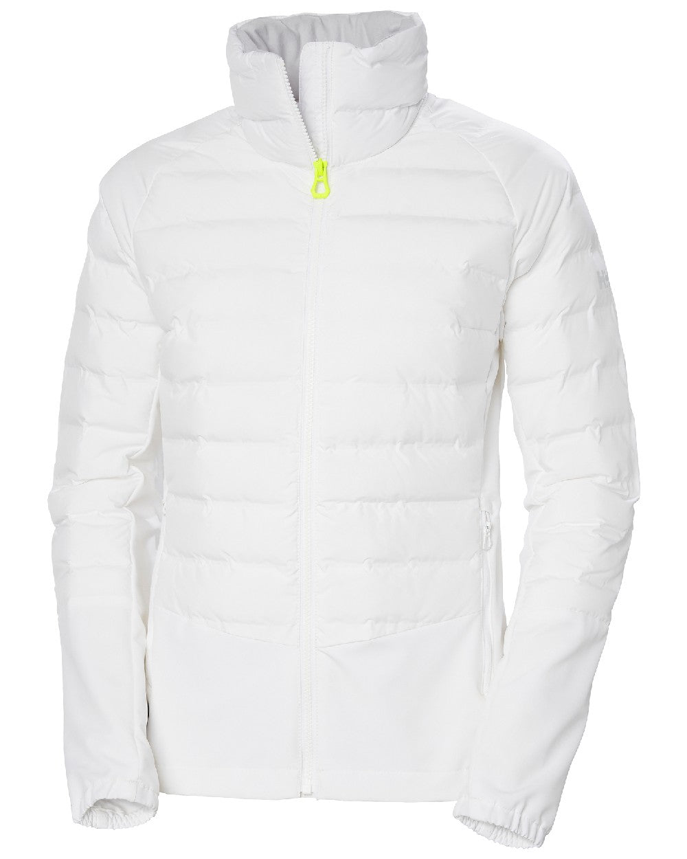 White coloured Helly Hansen Womens HP Hybrid Insulator Jacket 2.0 on white background 