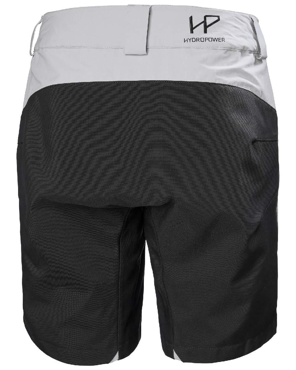Grey Fog coloured Helly Hansen Womens HP Racing Deck Shorts on white background