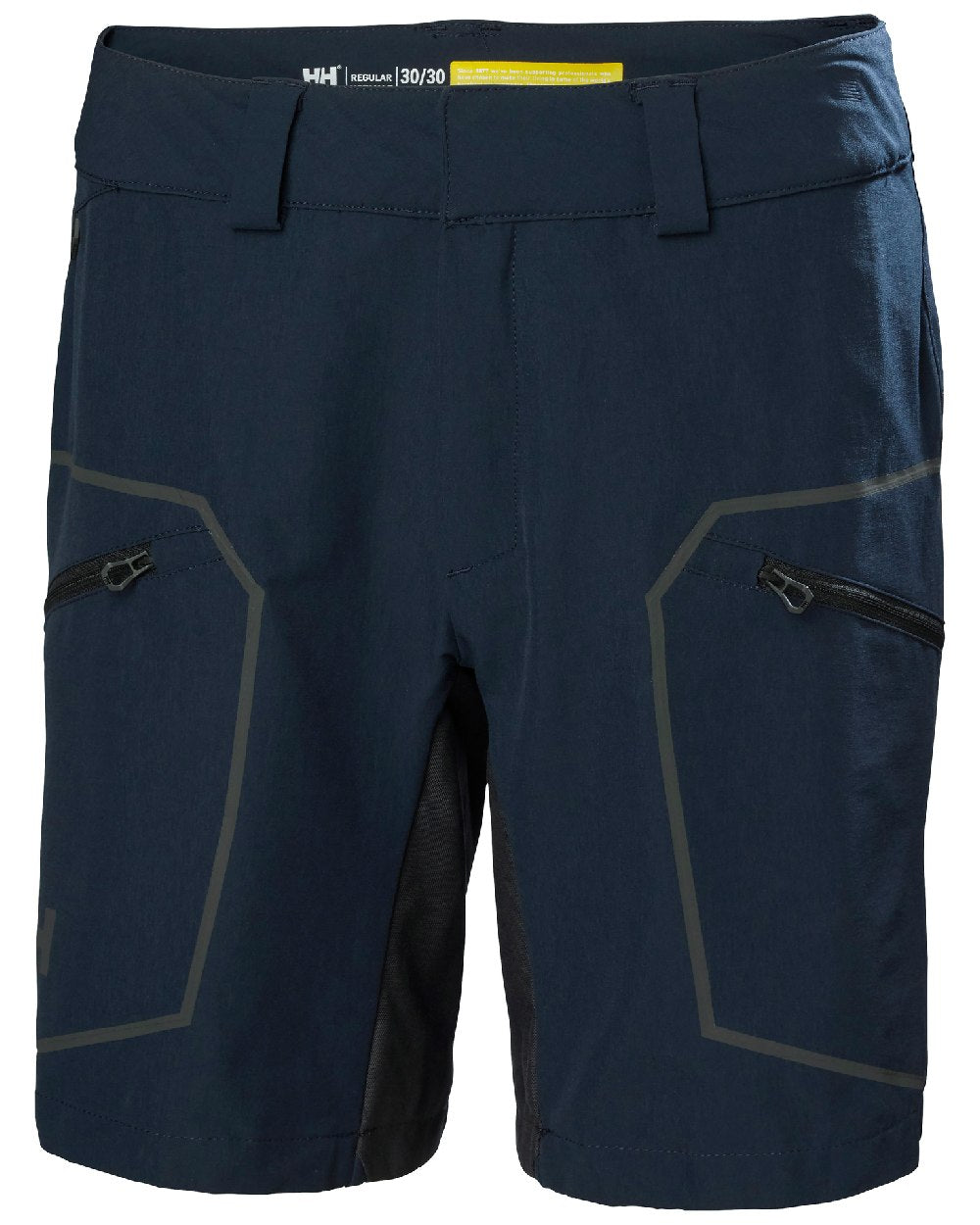 Navy coloured Helly Hansen Womens HP Racing Deck Shorts on white background