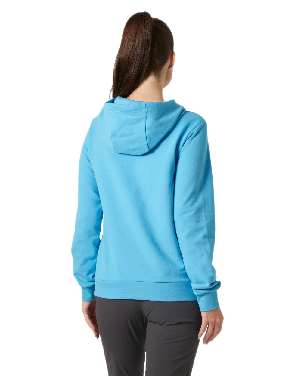 Aqua Coloured Helly Hansen Womens Logo Hoodie 2.0 on White Background