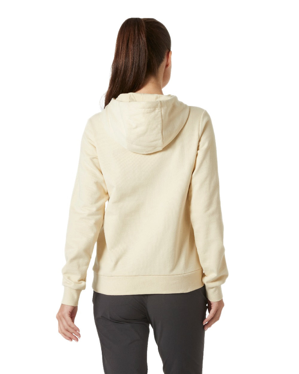 Cream Coloured Helly Hansen Womens Logo Hoodie 2.0 on White Background