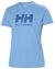 Bright Blue coloured Helly Hansen Womens Logo T-Shirt on white background #colour_bright-blue