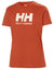 Terracotta coloured Helly Hansen Womens Logo T-Shirt on white background #colour_terracotta