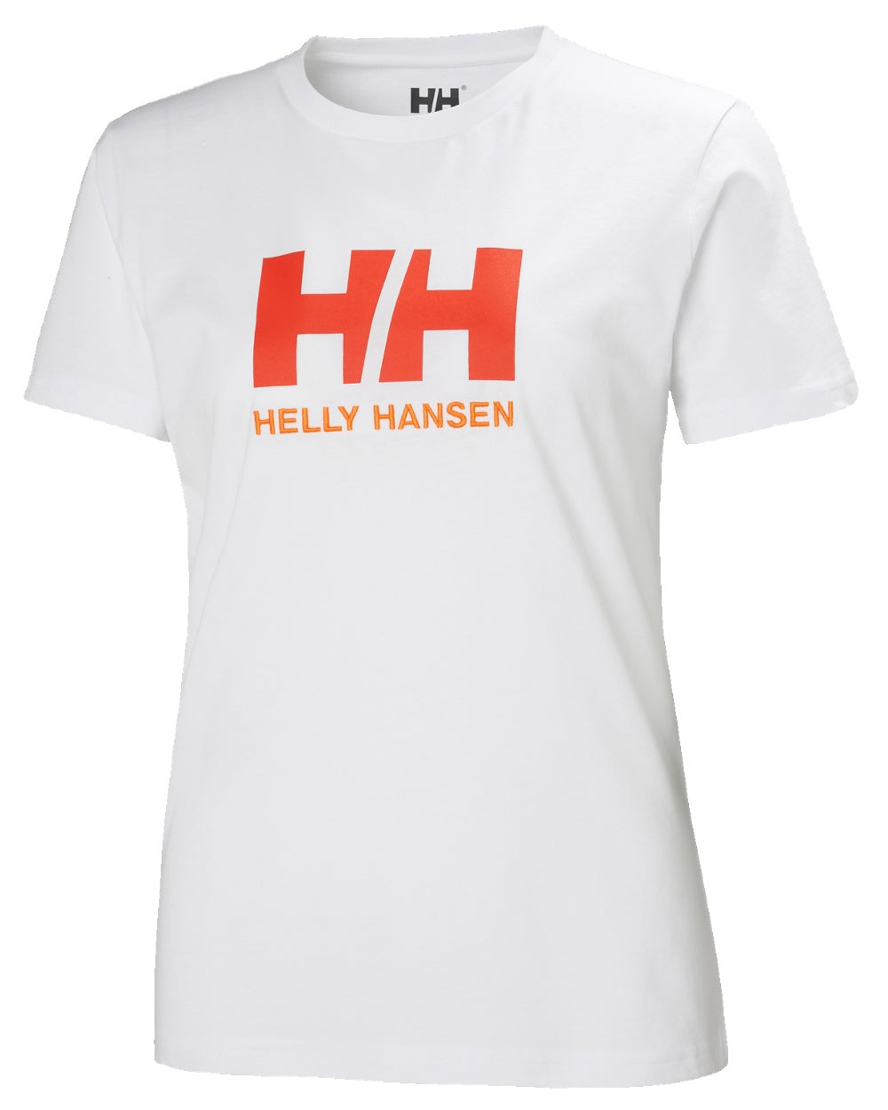 White coloured Helly Hansen Womens Logo T-Shirt on white background 