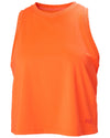 Flame coloured Helly Hansen Womens Ocean Cropped Tank Top on white background #colour_flame