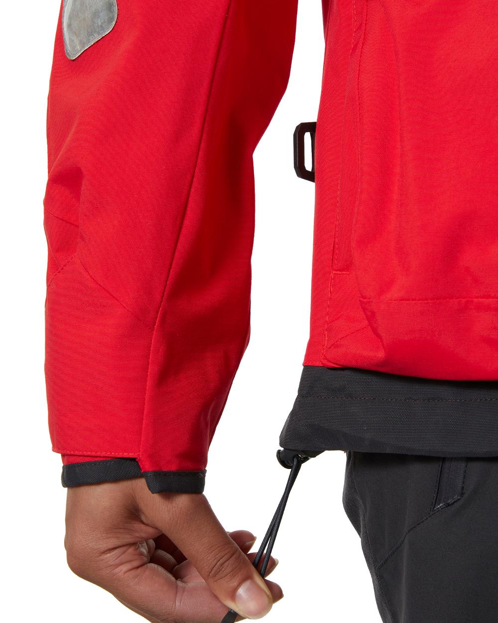 Alert Red coloured Helly Hansen Womens Pier 3.0 Coastal Sailing Jacket on white background