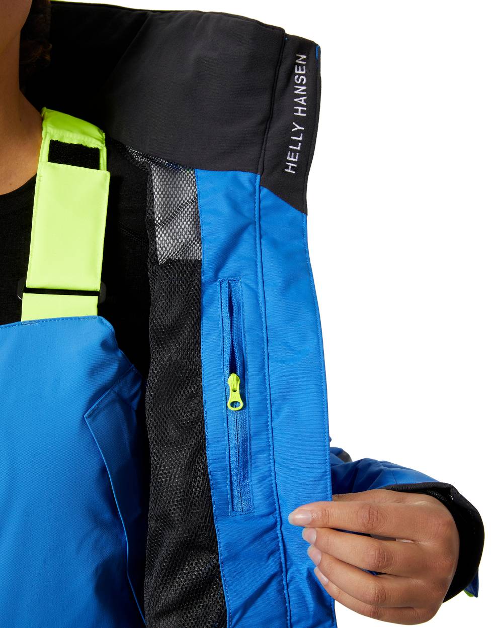 Ultra Blue coloured Helly Hansen Womens Pier 3.0 Coastal Sailing Jacket on white background