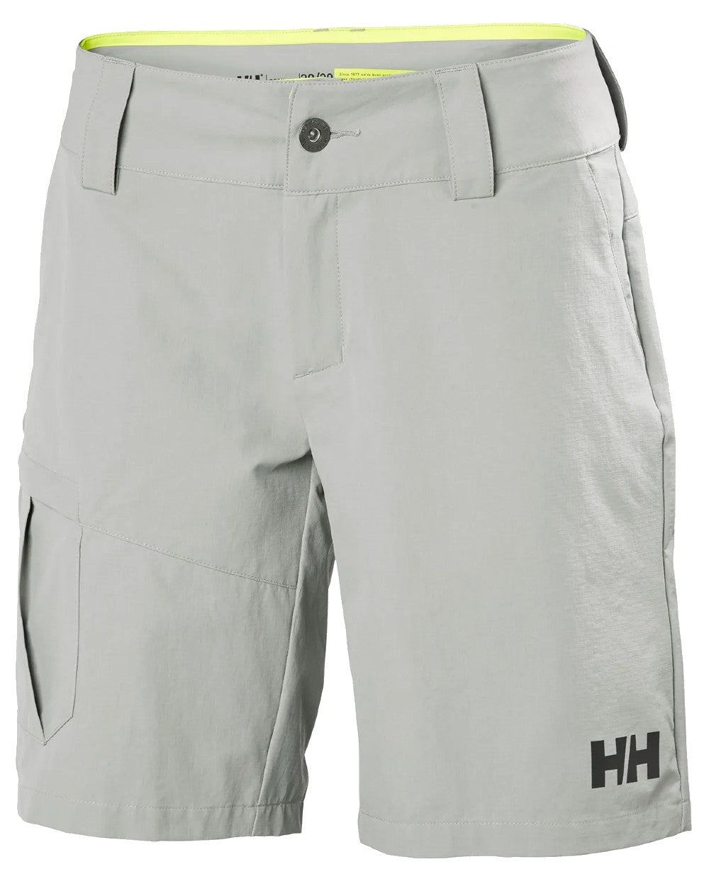 Grey Fog coloured Helly Hansen Womens Quick Dry Cargo Shorts on white background
