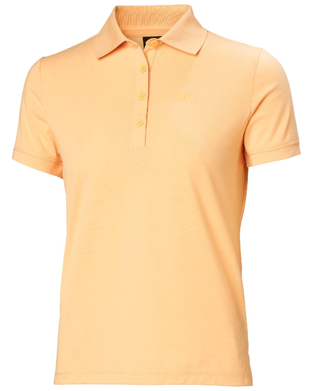 Miami Peach coloured Helly Hansen Womens Siren Quick Dry Polo T-shirt on white background