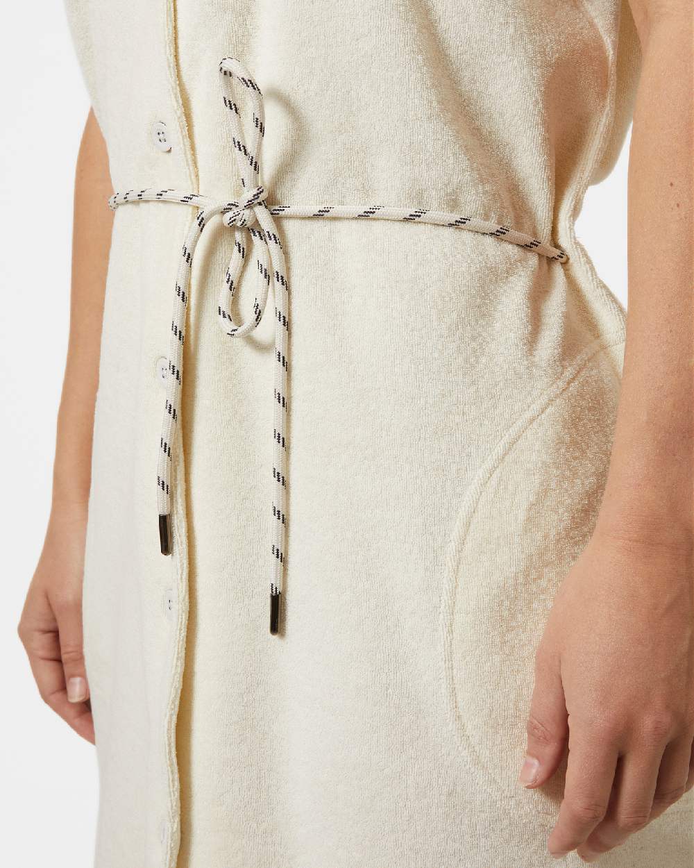 Snow coloured Helly Hansen Womens Siren Towelling Dress on grey background