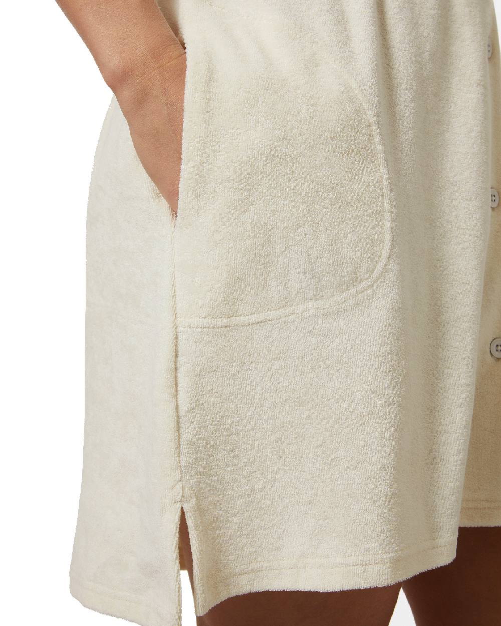 Snow coloured Helly Hansen Womens Siren Towelling Dress on white background