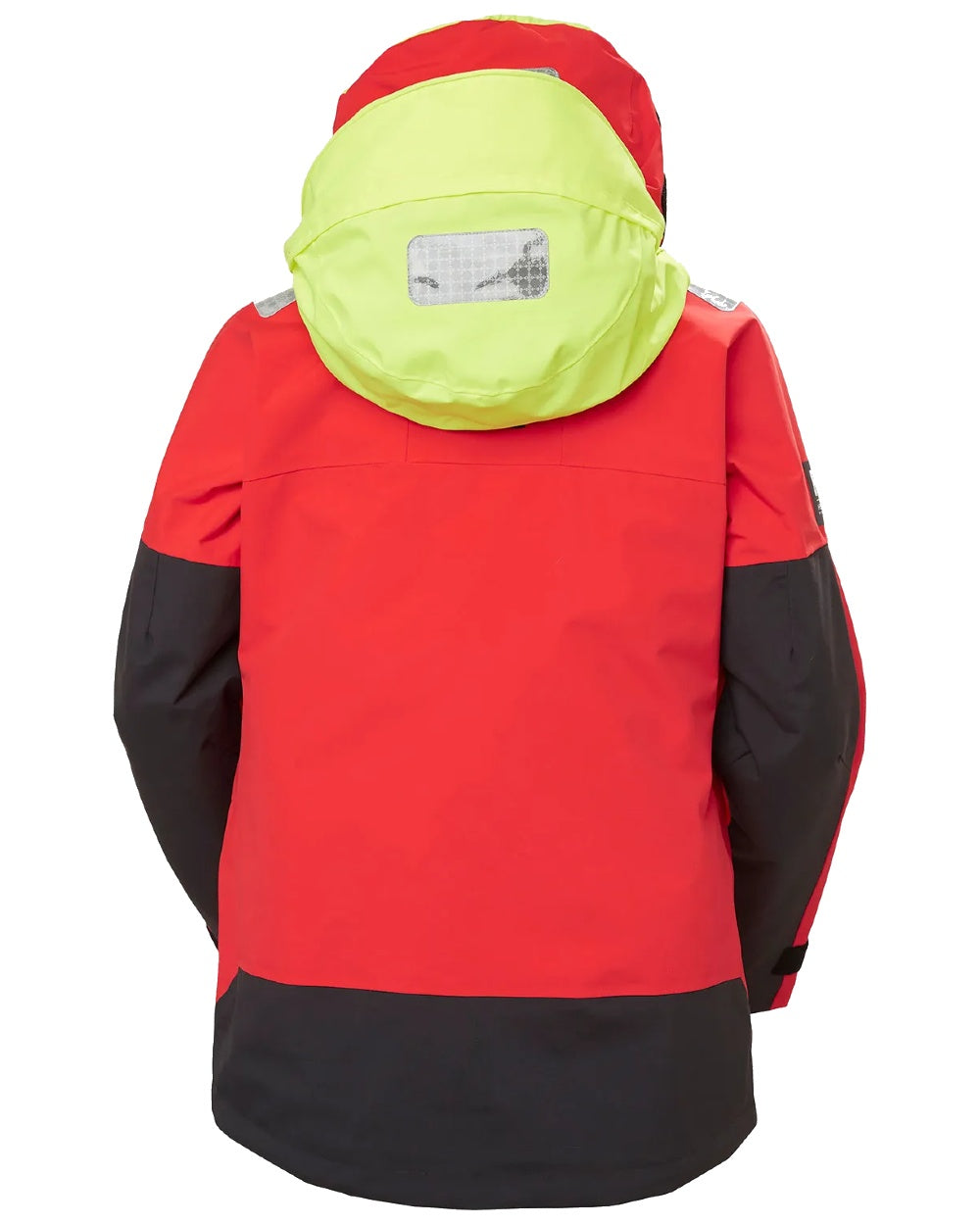 Alert red coloured Helly Hansen Womens Skagen Offshore Sailing Jacket on white background
