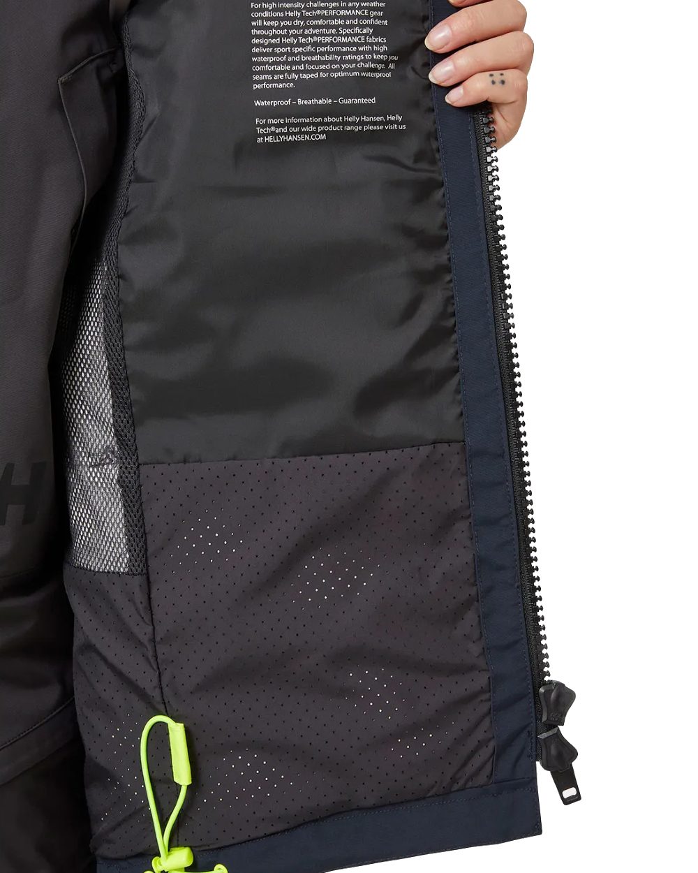 Navy coloured Helly Hansen Womens Skagen Offshore Sailing Jacket on white background