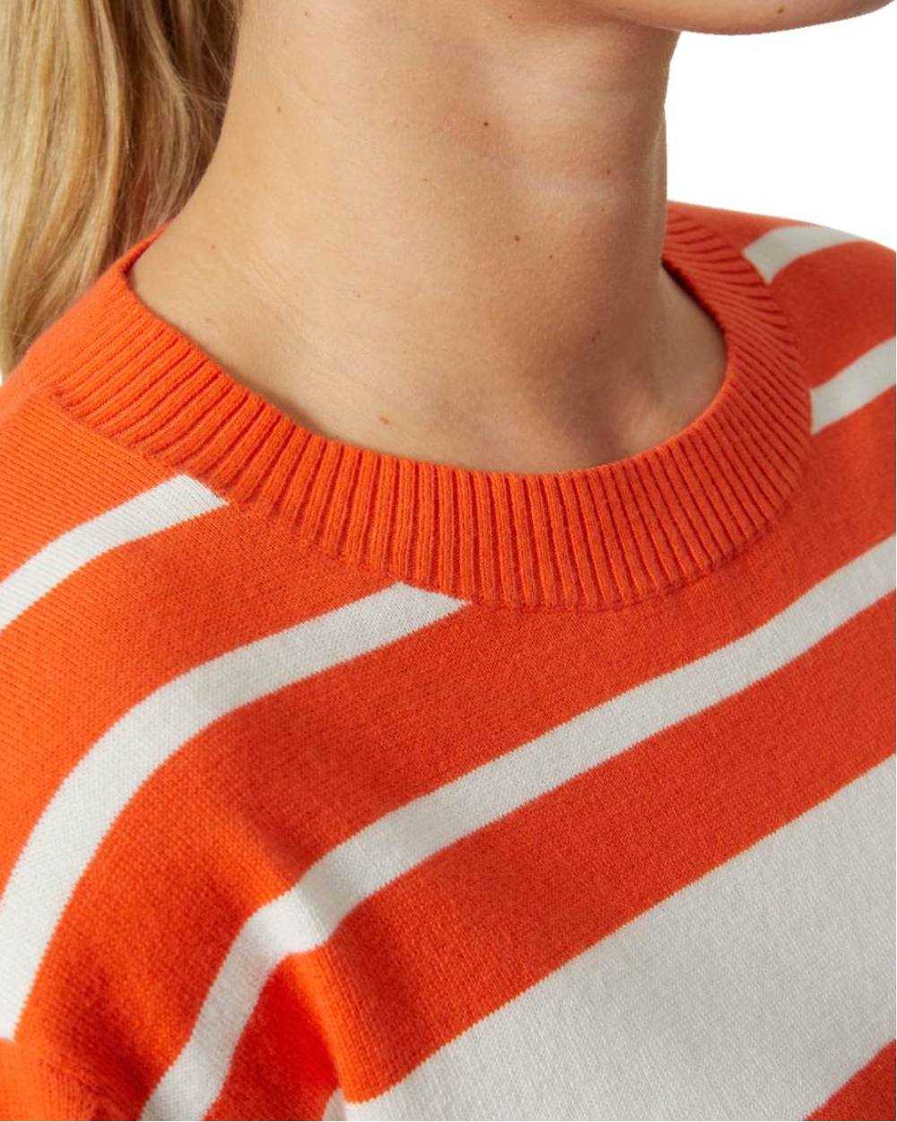 Flame Stripe Coloured Helly Hansen Womens Skagen Sweater 2.0 On A White Background 