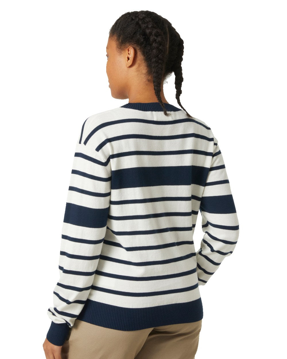 Navy Stripe Coloured Helly Hansen Womens Skagen Sweater 2.0 On A White Background 
