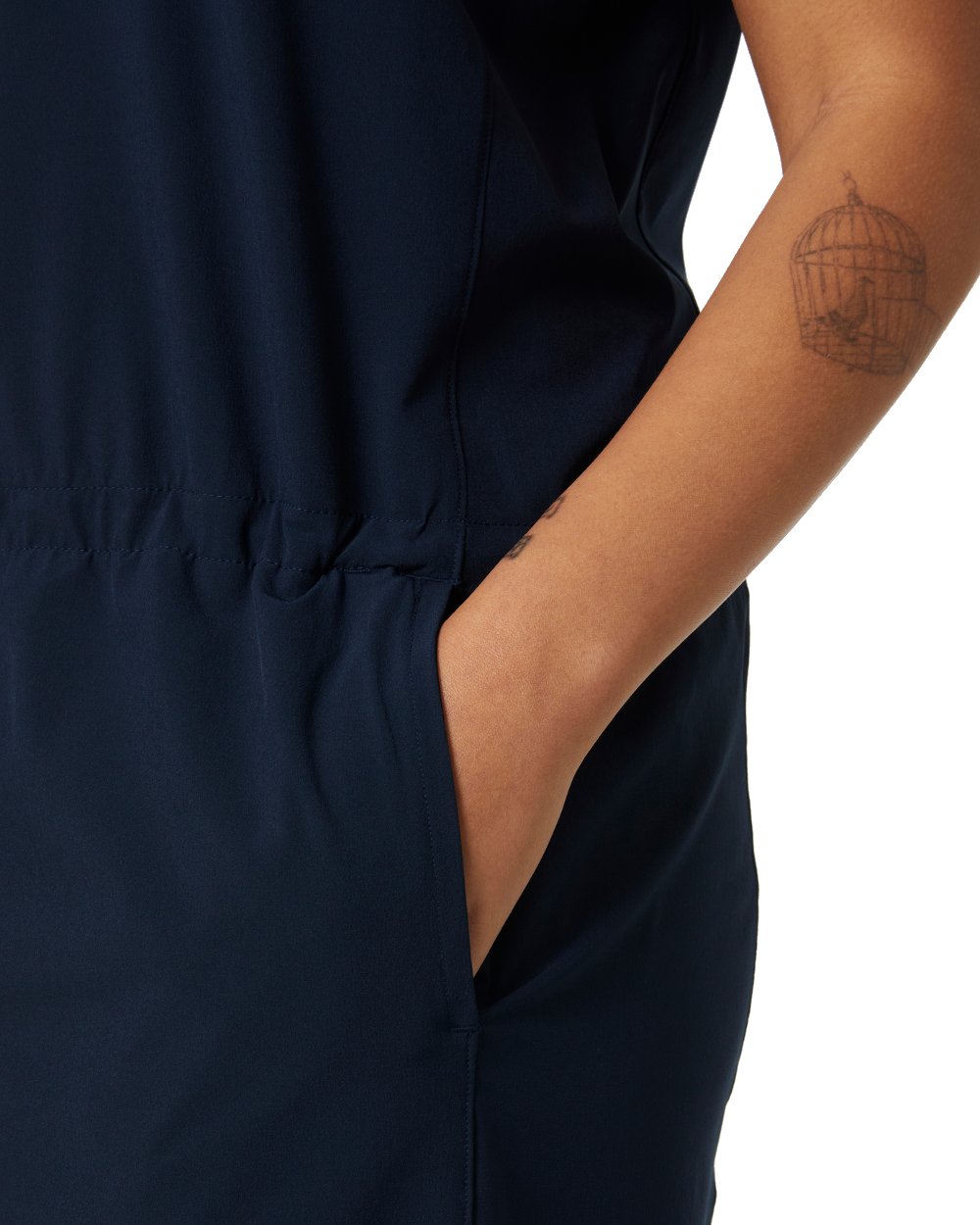 Navy coloured Helly Hansen Womens Thalia Summer Dress 2.0 on white background