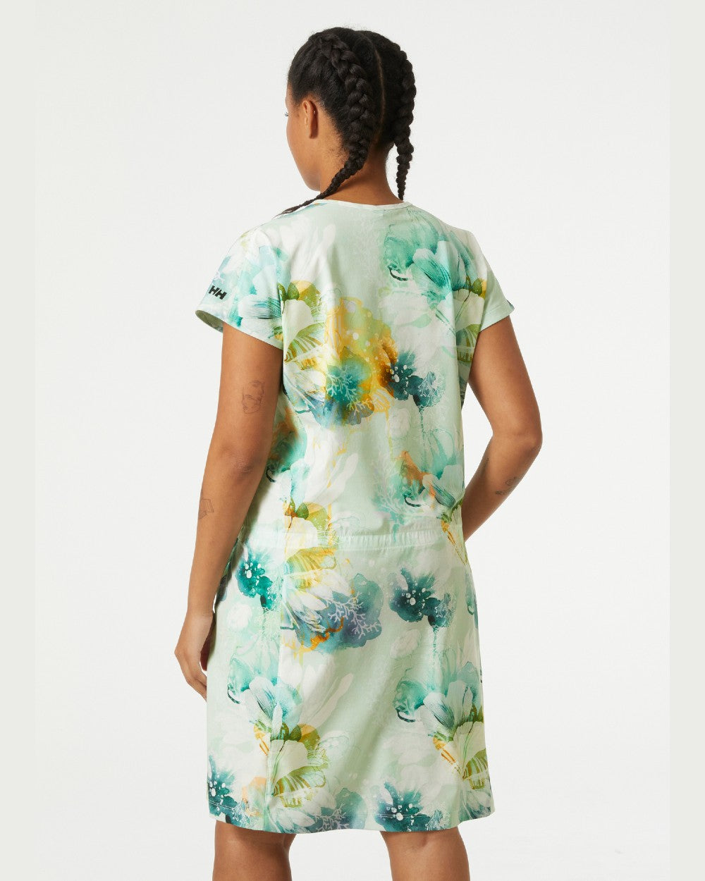 Jade Esra coloured Helly Hansen Womens Thalia Summer Dress Esra 2.0 on grey background