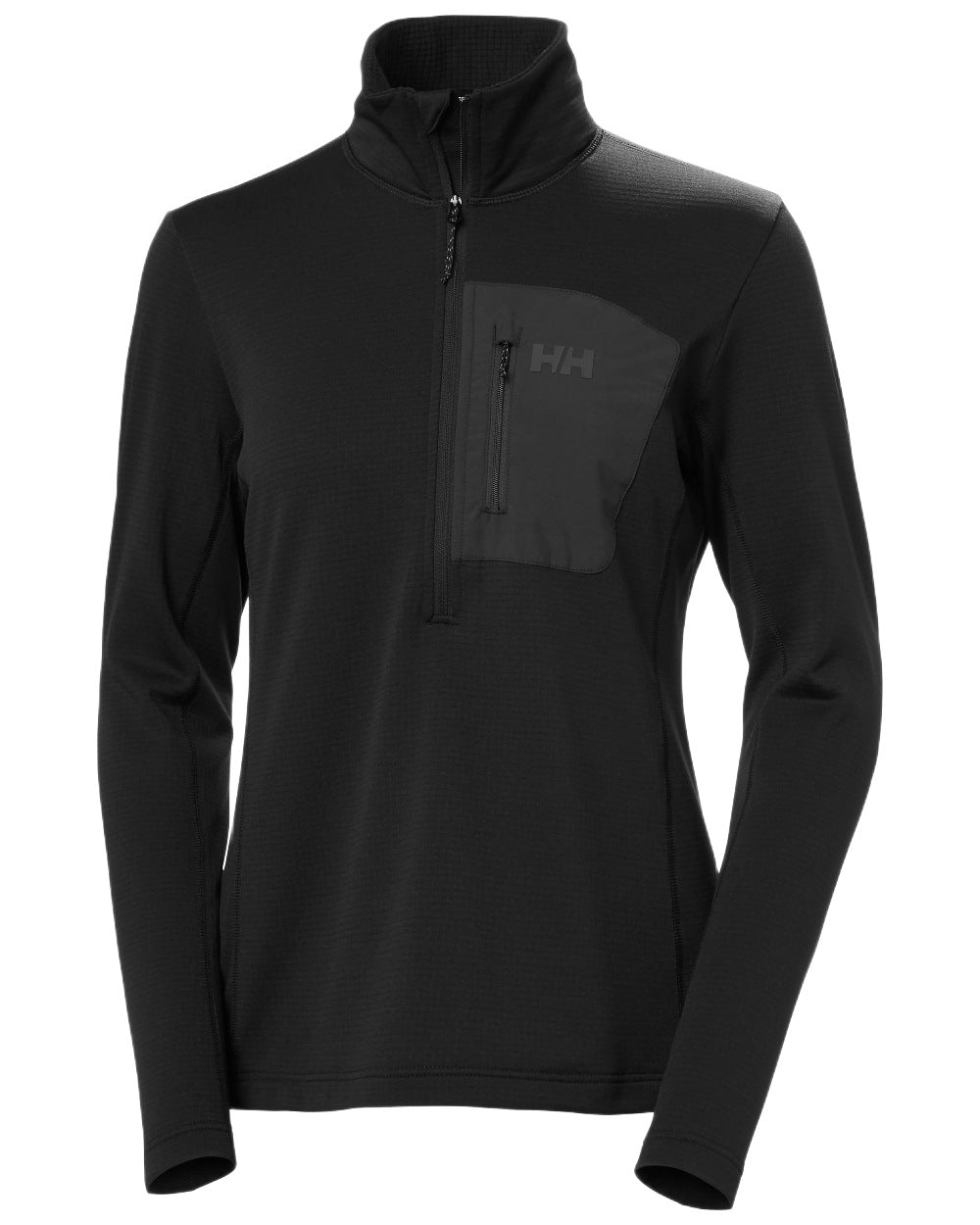 Black Coloured Helly Hansen Womens Versalite Half Zip Fleece on White Background
