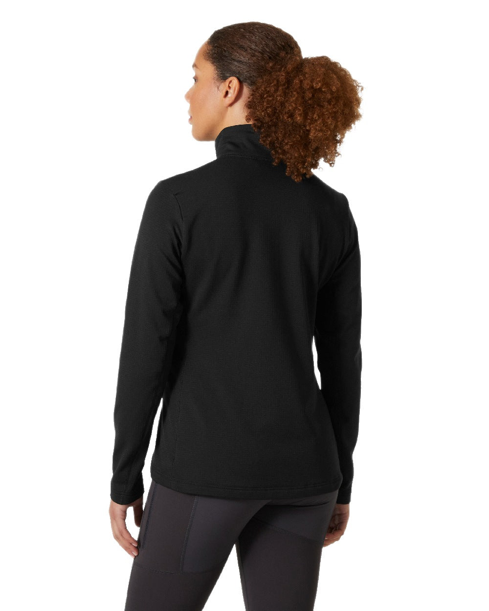 Black Coloured Helly Hansen Womens Versalite Half Zip Fleece on White Background