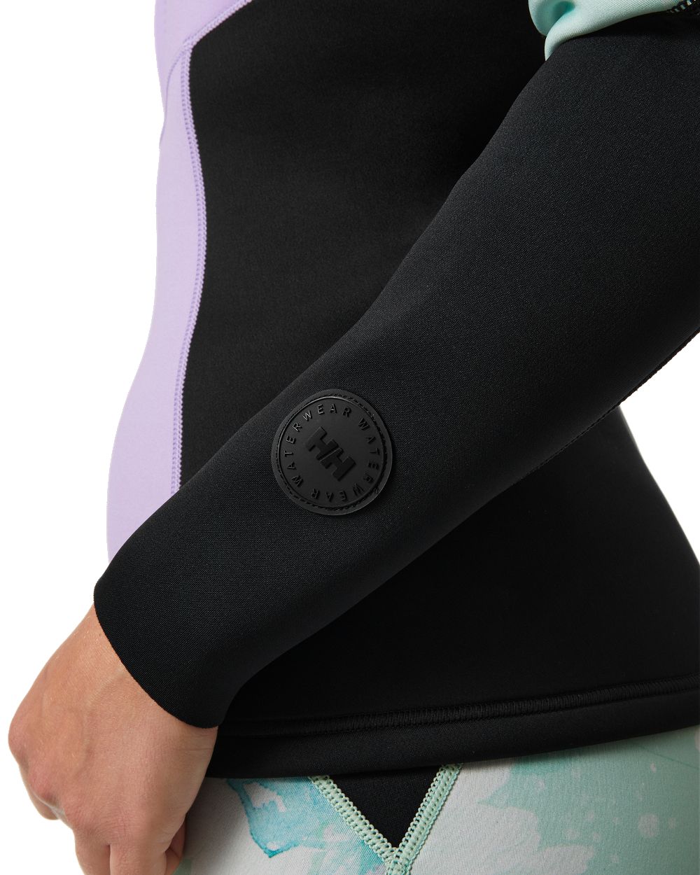 Jade Esra coloured Helly Hansen Womens Waterwear Half Zip Jacket on white background