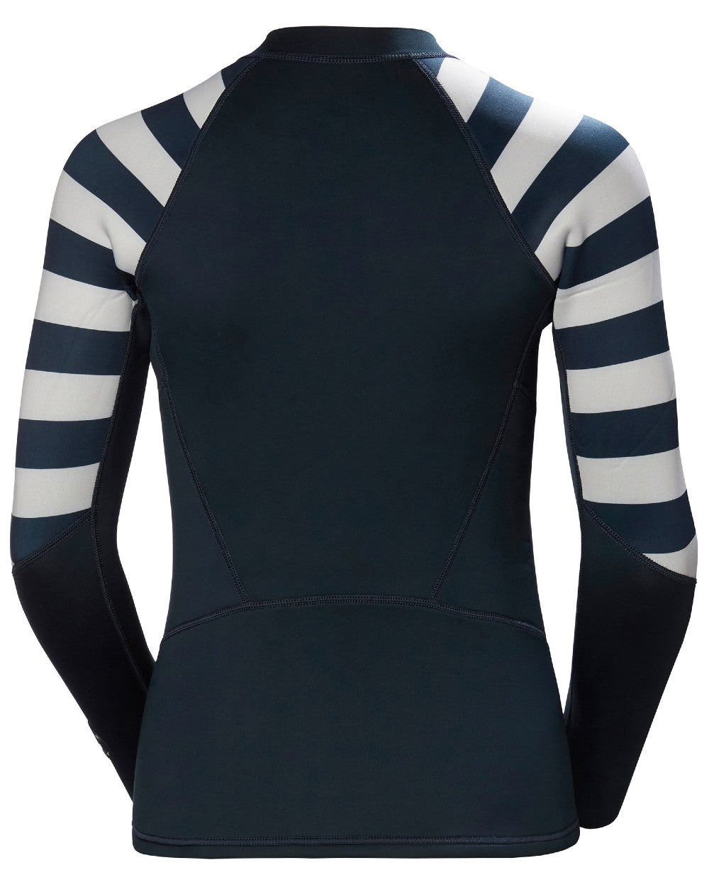 Navy Stripe coloured Helly Hansen Womens Waterwear Half Zip Jacket on white background