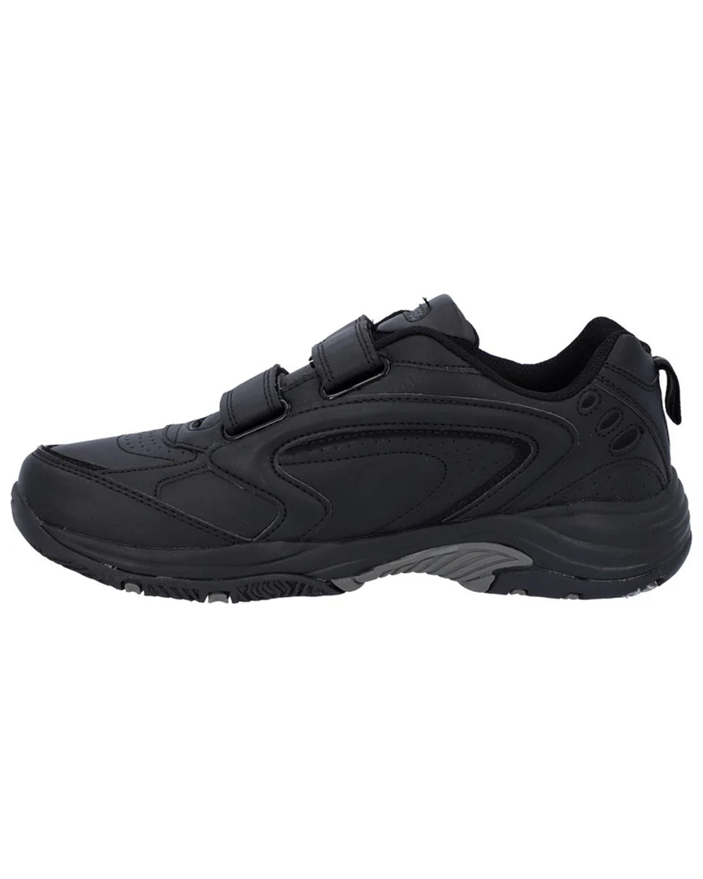 Black Coloured Hi-Tec Blast Lite EZ Trainers On A White Background