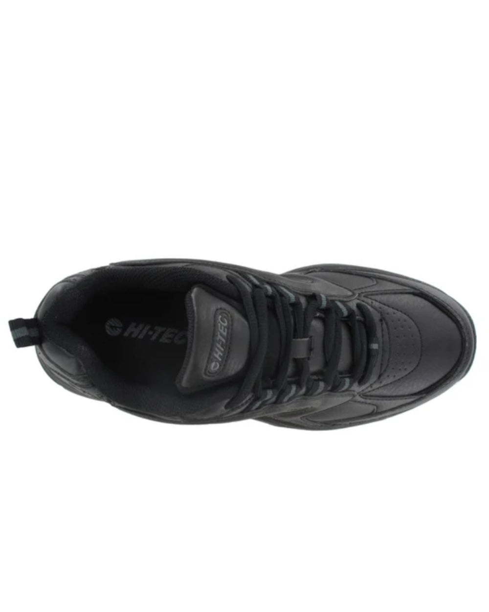 Black Coloured Hi-Tec Blast Lite Trainers On A White Background