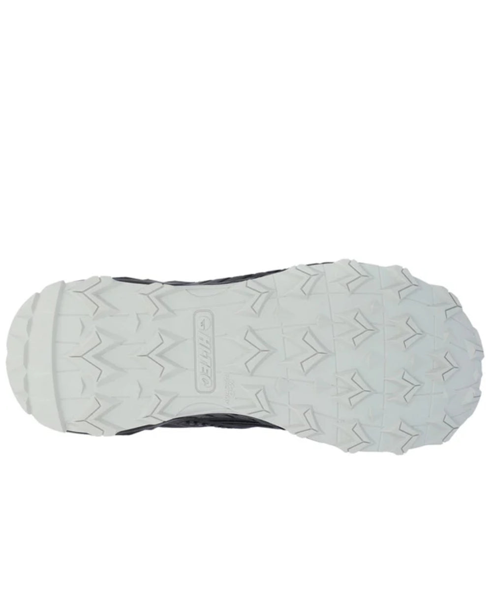 Black Grey Coloured Hi-Tec Mens Fuse Trail Mid Waterproof Trainers On A White Background