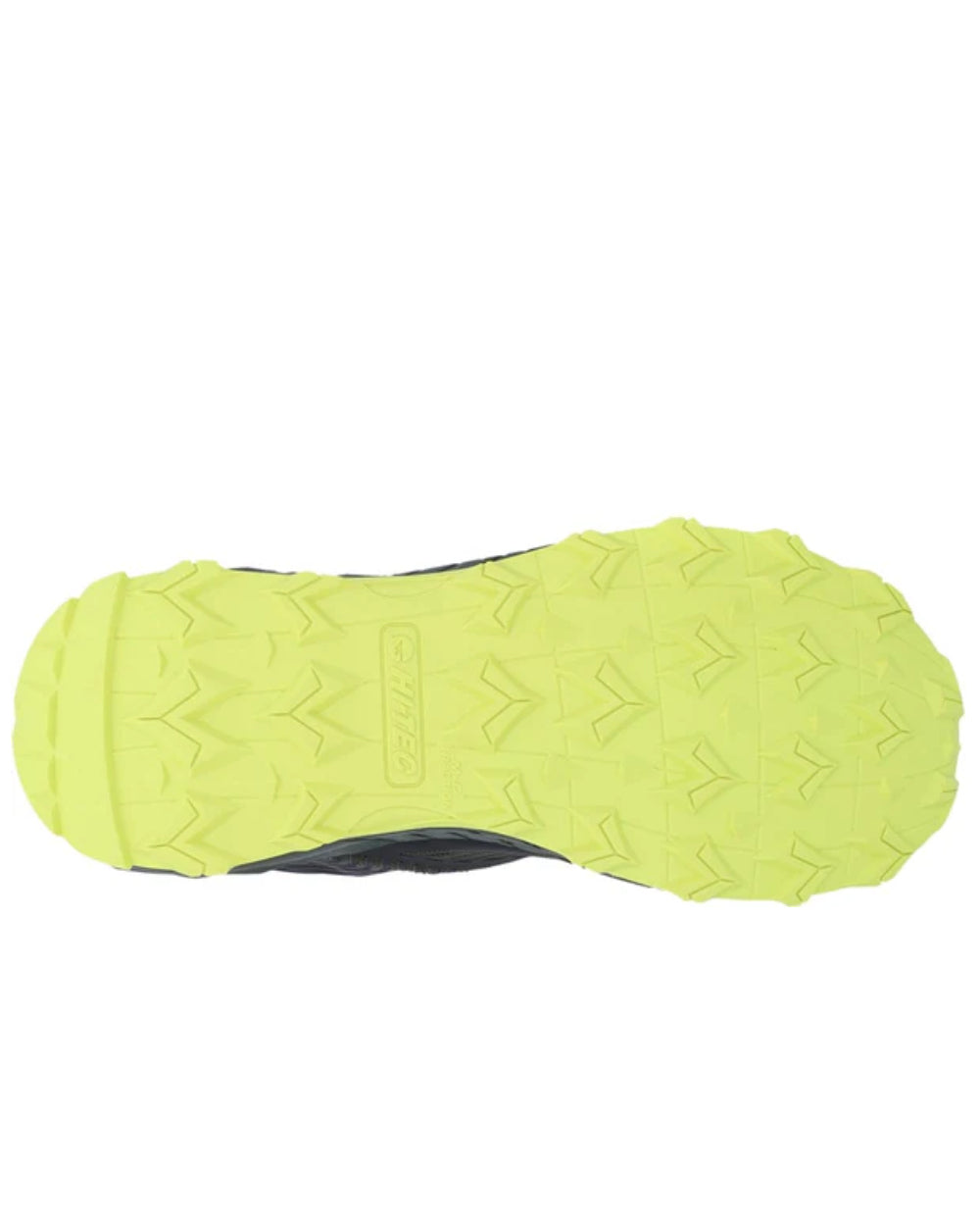 Black Olive Coloured Hi-Tec Mens Fuse Trail Mid Waterproof Trainers On A White Background