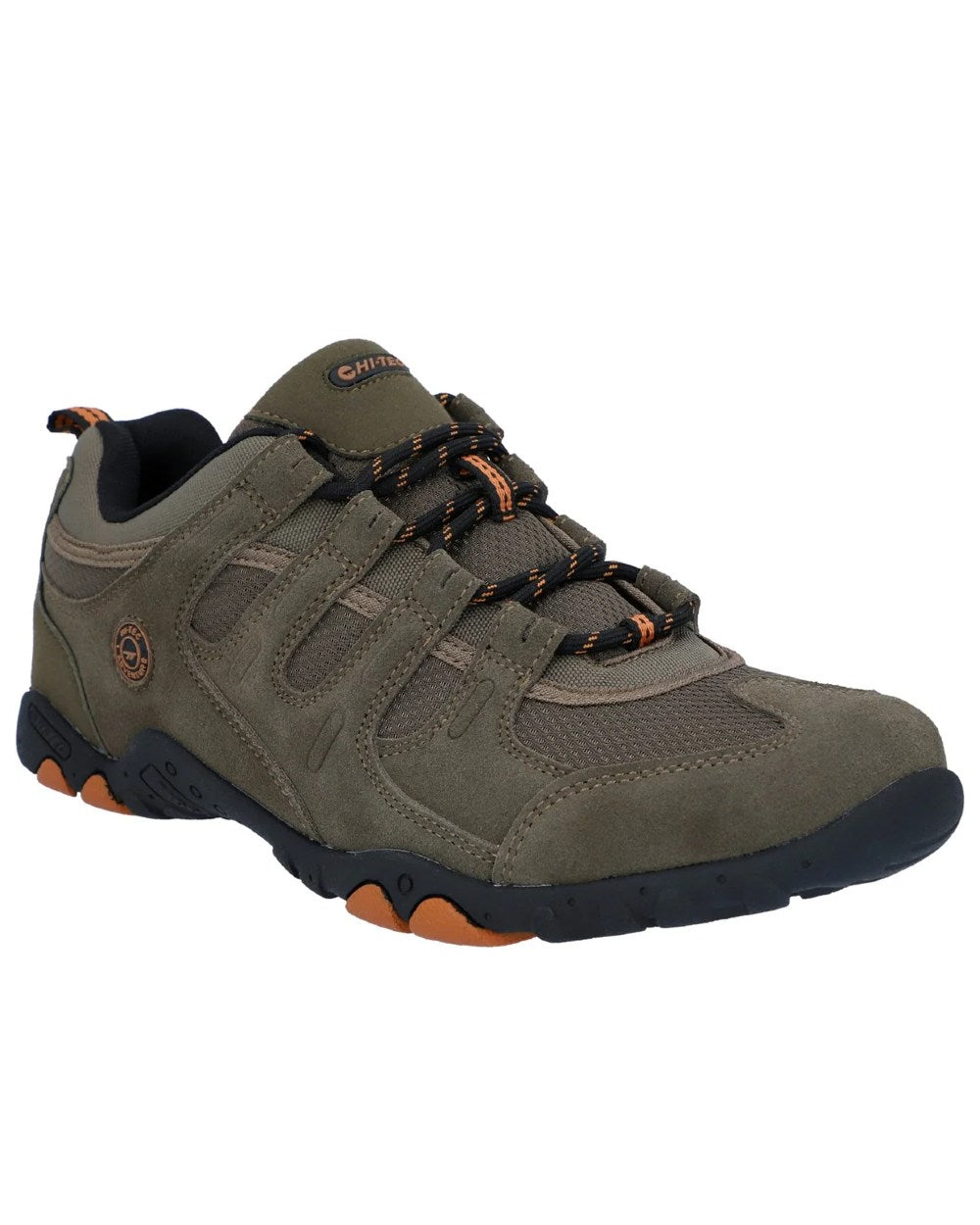 Taupe Coloured Hi-Tec Mens Quadra II Shoes On A White Background