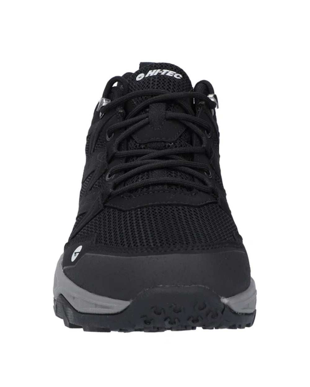 Black Coloured Hi-Tec Mens Saunter Waterproof Hiking Boots On A White Background