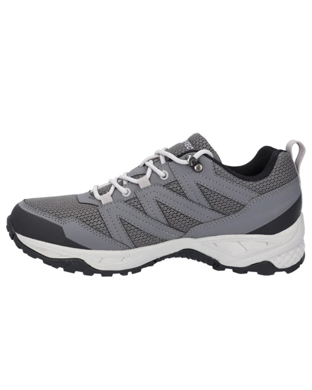 Grey Coloured Hi-Tec Mens Saunter Waterproof Hiking Boots On A White Background