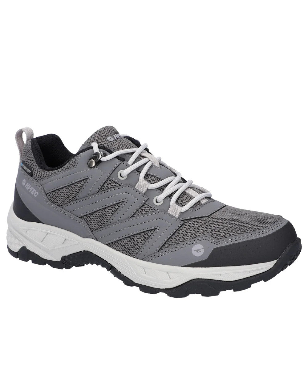 Grey Coloured Hi-Tec Mens Saunter Waterproof Hiking Boots On A White Background