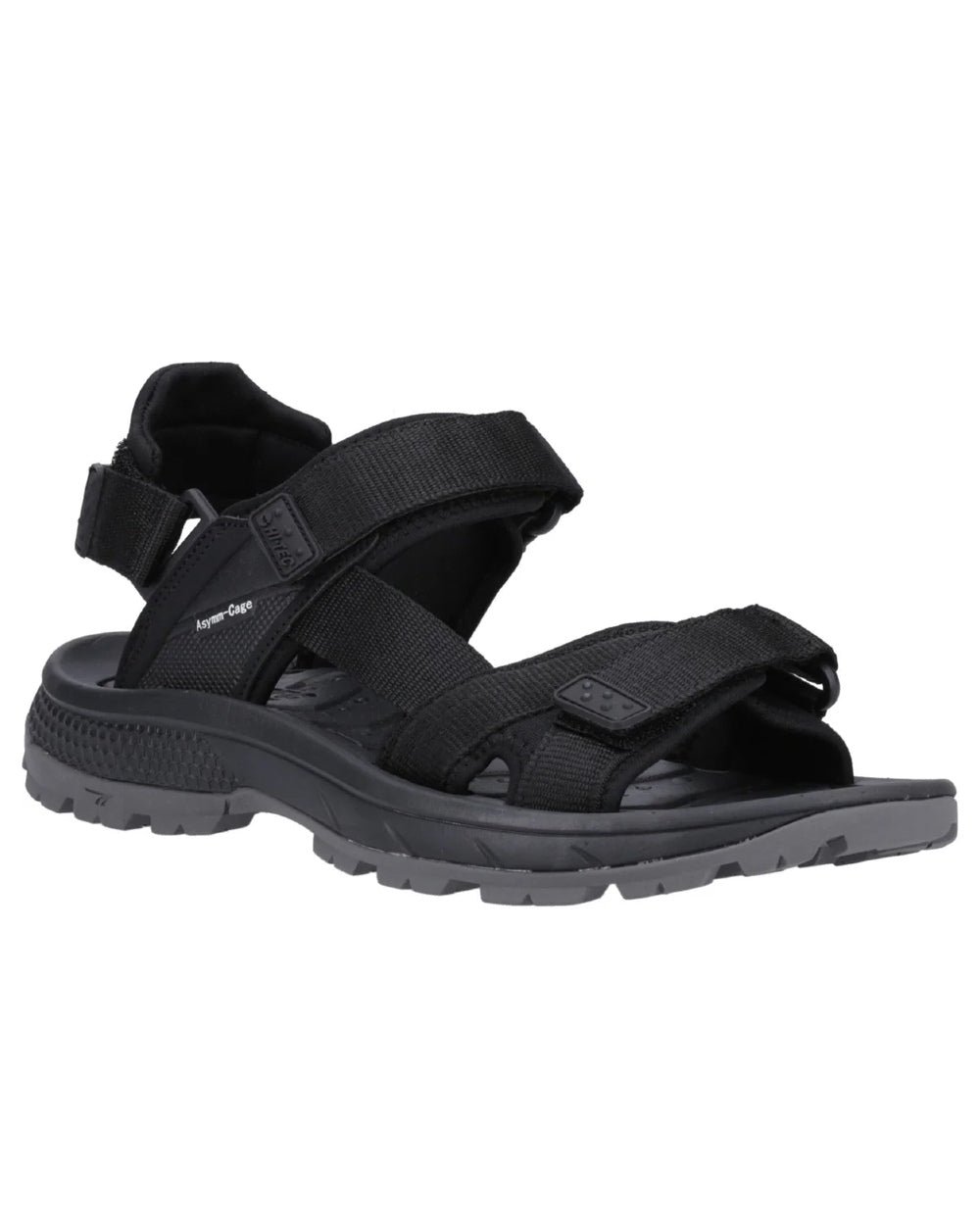 Black Grey Coloured Hi-Tec Mens Sierra Sandals On A White Background