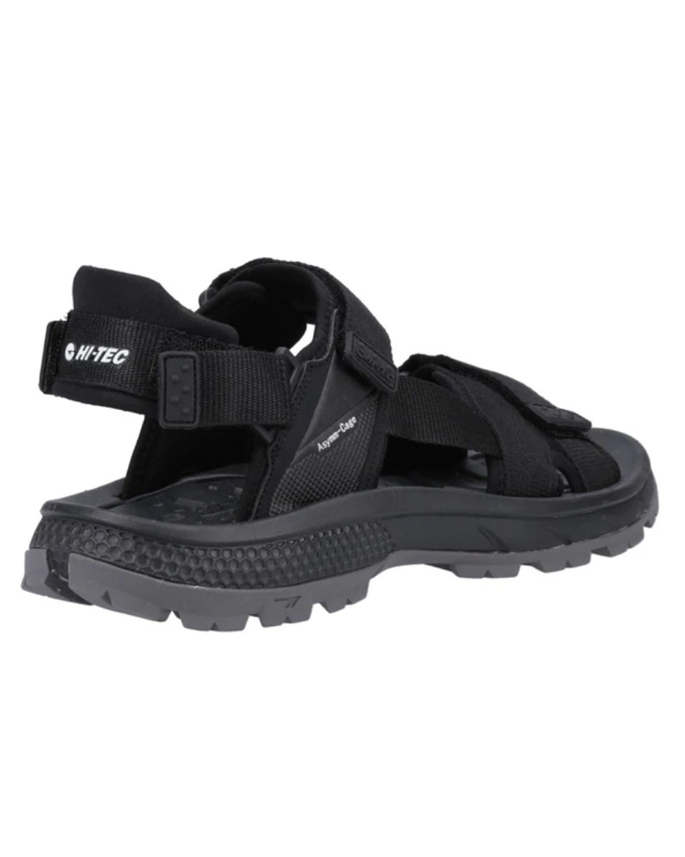 Black Grey Coloured Hi-Tec Mens Sierra Sandals On A White Background