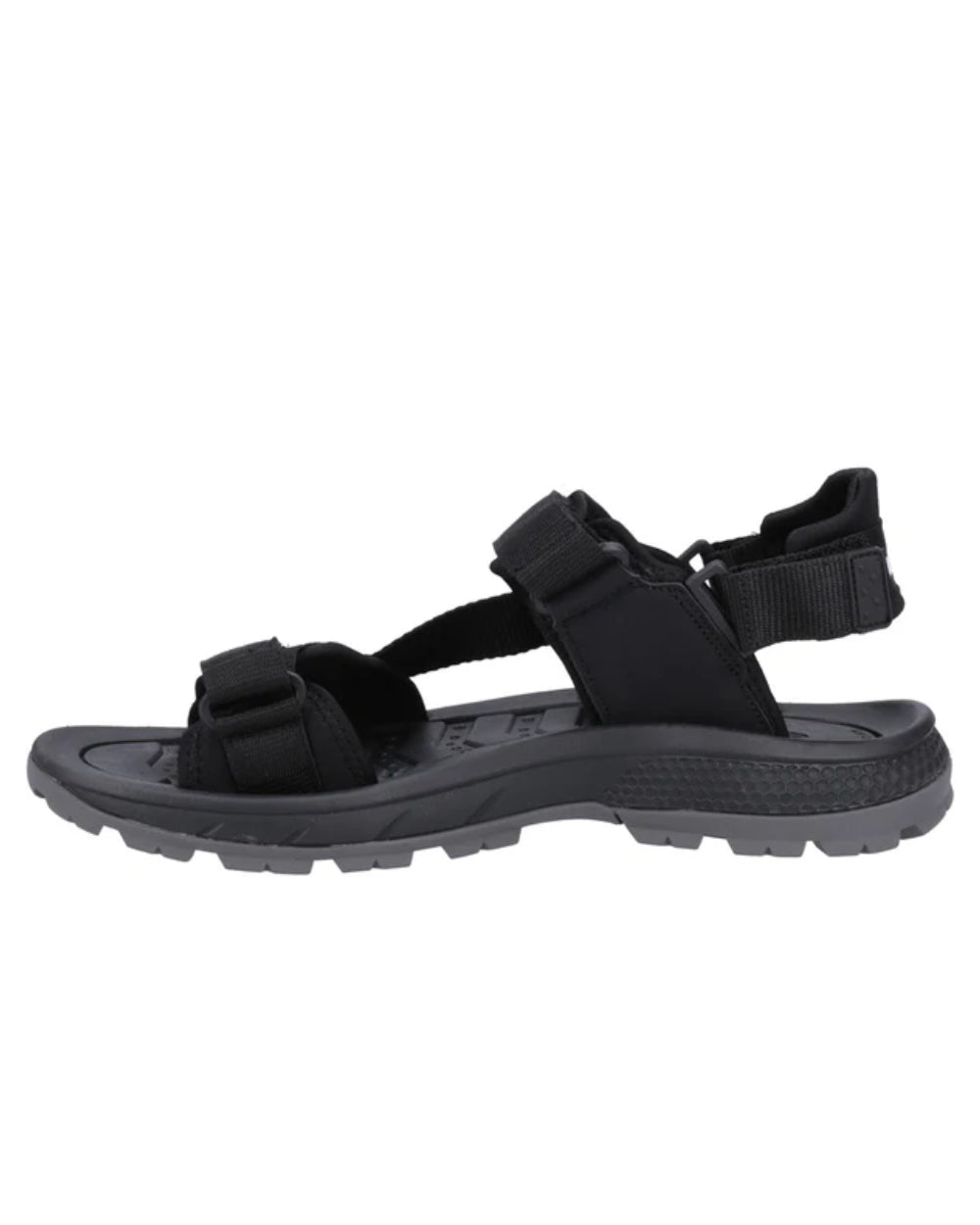 Black Grey Coloured Hi-Tec Mens Sierra Sandals On A White Background