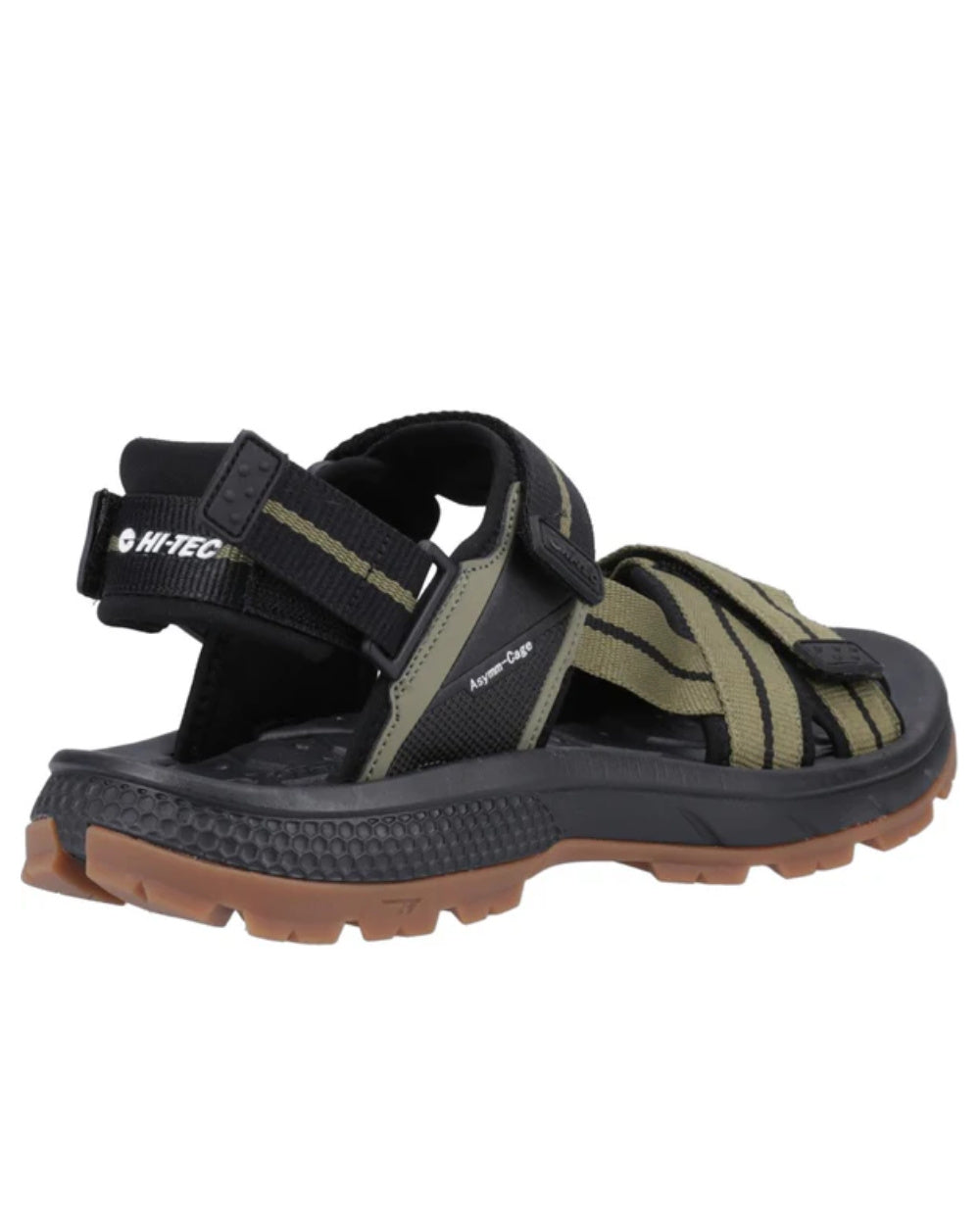 Olive Black Coloured Hi-Tec Mens Sierra Sandals On A White Background