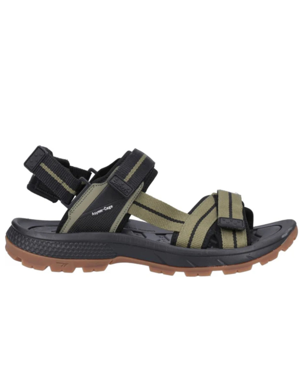 Olive Black Coloured Hi-Tec Mens Sierra Sandals On A White Background
