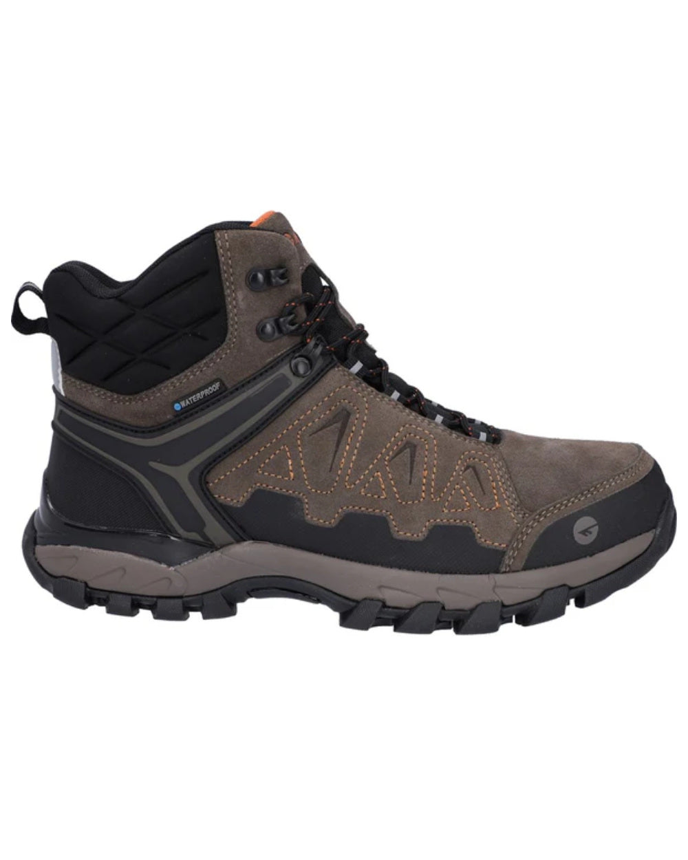 Brown Coloured Hi-Tec Mens V-Lite Explorer Waterproof Hiking Boots On A White Background