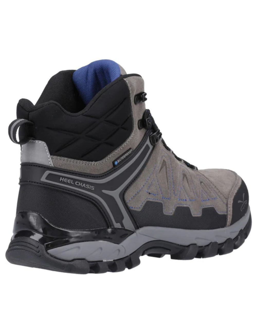 Grey Coloured Hi-Tec Mens V-Lite Explorer Waterproof Hiking Boots On A White Background