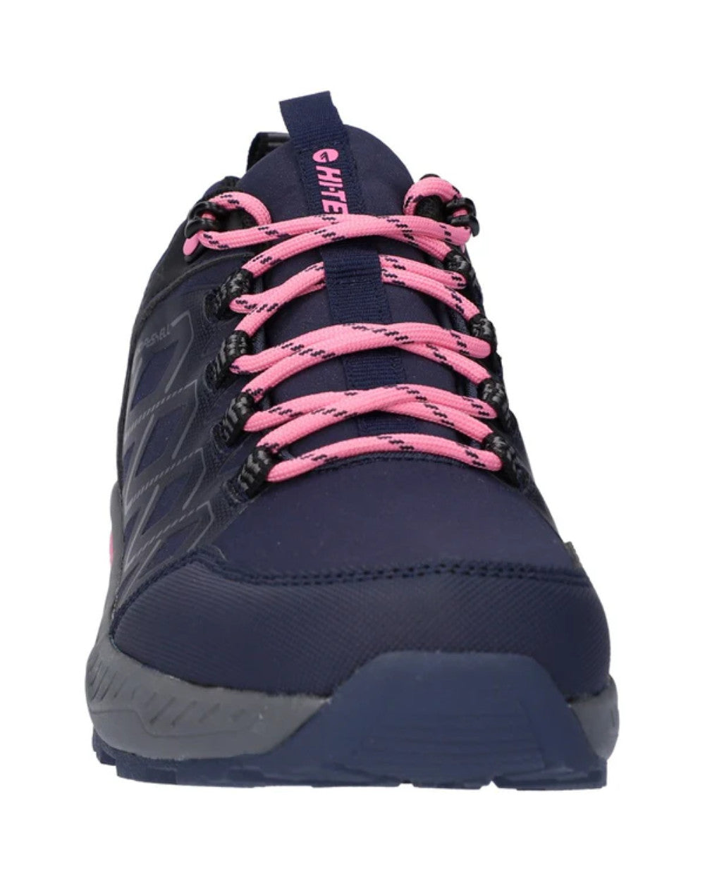Dark Blue Coloured Hi-Tec Womens Diamonde Low Shoes On A White Background