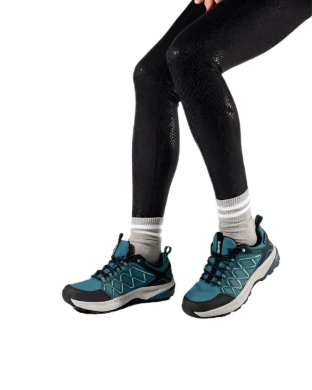Green Coloured Hi-Tec Womens Diamonde Low Shoes On A White Background