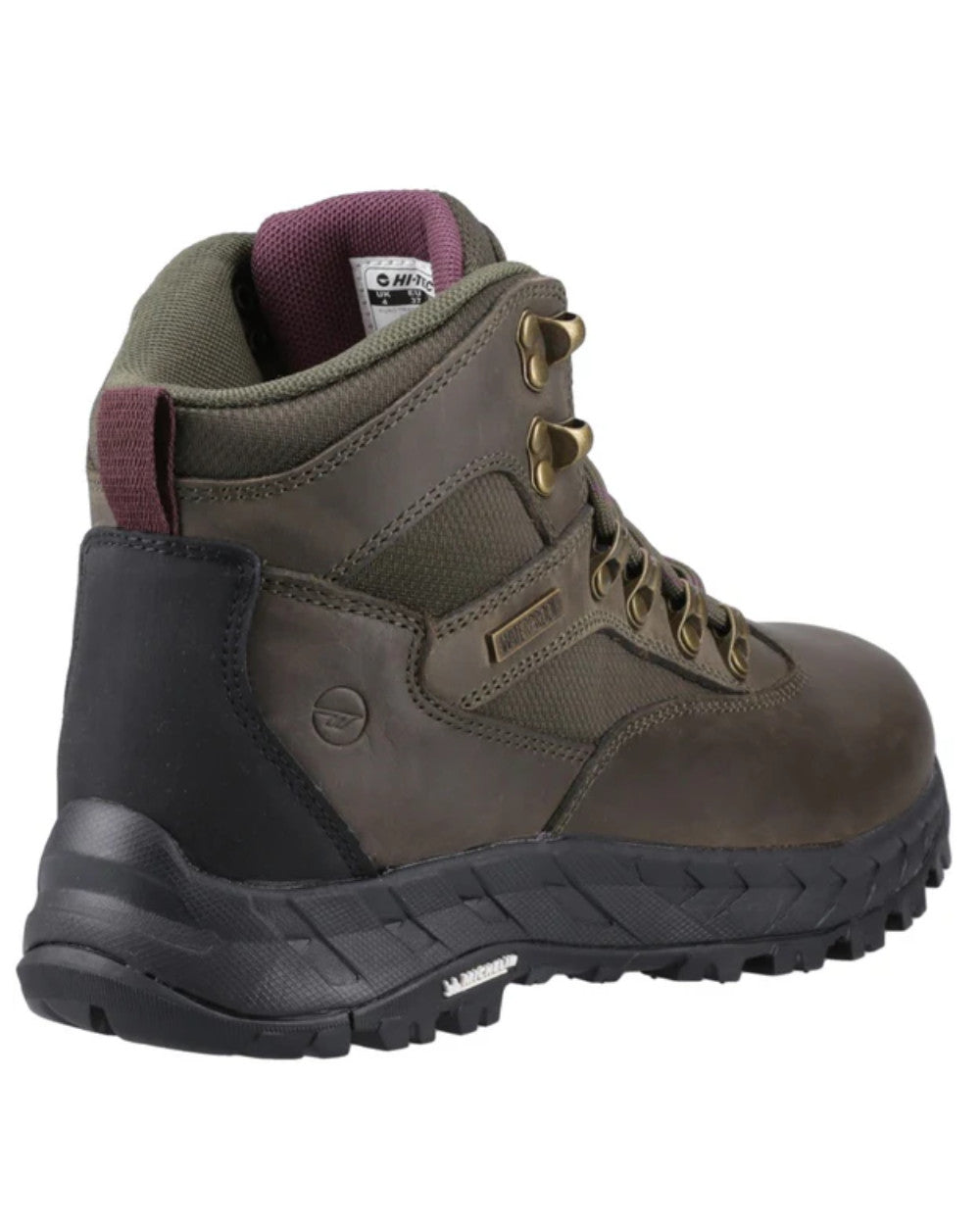Khaki Coloured Hi-Tec Womens Euro Trail Boots On A White Background